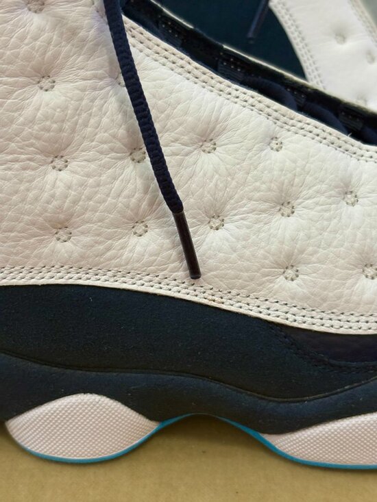 Auth JORDAN 13 RETRO NIKE Men\'s Perforated Leather White & Blue Multi Sneakers main image 8